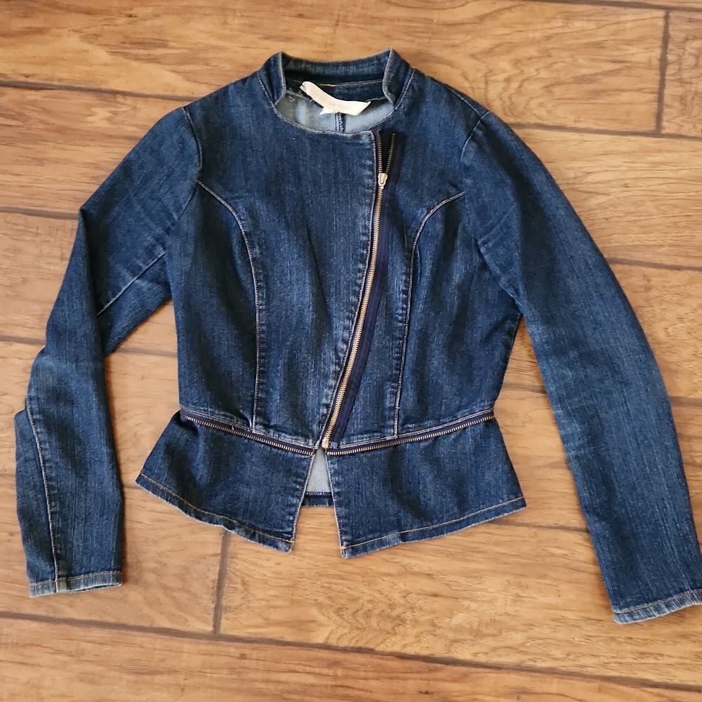 Nicki Minaj blue denim women's medium zippered jacket